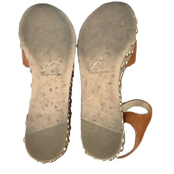 B Brian Atwood Franki Studded Tan Suede Boho Platform Sandals - Picture 10 of 10